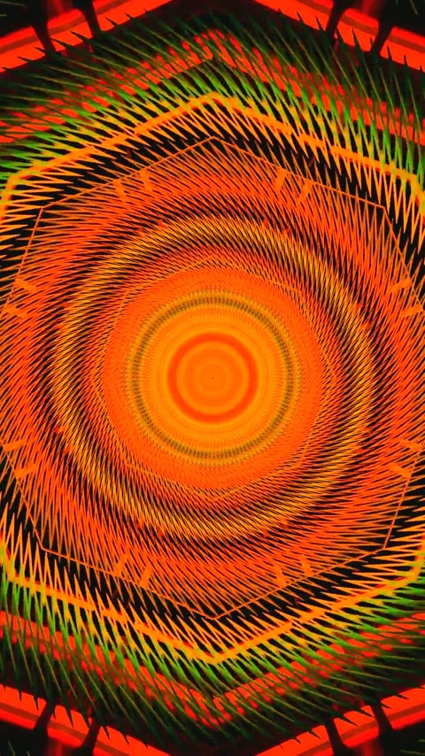 Tunnel video loop with colorful patterns creating dynamic motion for screen.. Stock Footage 322777628