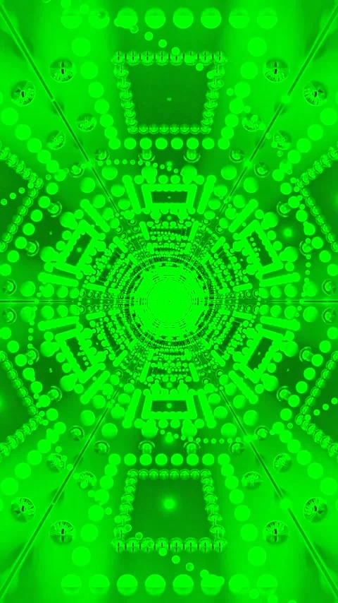 Tunnel video loop creates immersive green patterns for screensaver or wallp.. Stock Footage 322769585