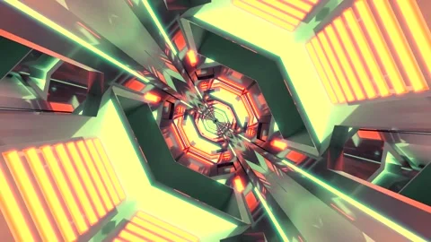Tunnel video loop creates mesmerizing visual patterns with vibrant colors a.. Stock Footage 320050501