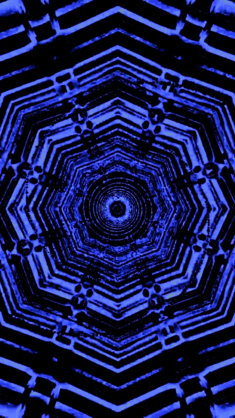 Tunnel video loop creates a mesmerizing display with vivid blue patterns fo.. Stock-Footage 321262968