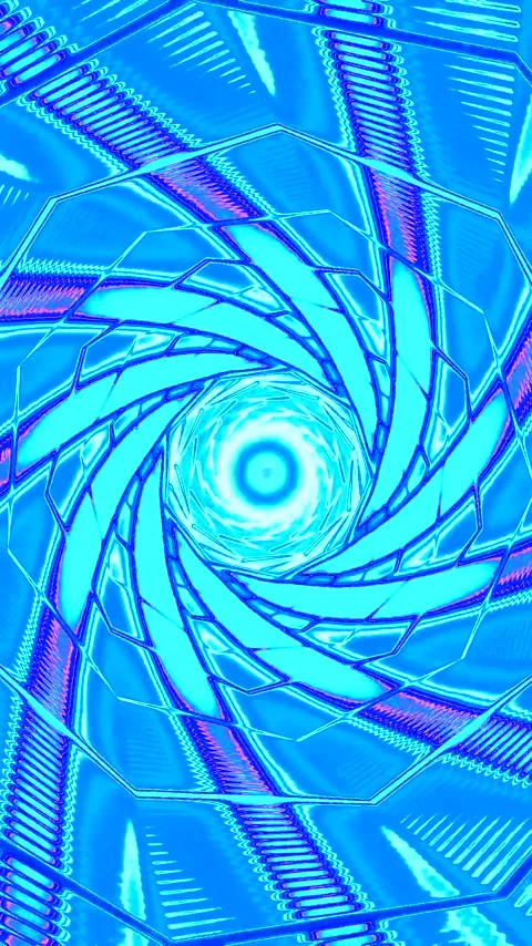 Tunnel video loop creates motion background with bright blue colors for scr.. Stock Footage 322775862