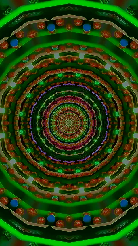 Tunnel video loop creates motion background with vibrant colors and pattern.. Stock Footage 322777970