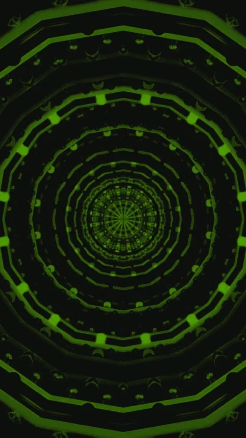 Tunnel video loop creates a seamless visual experience with vibrant green p.. Stock Footage 321268541