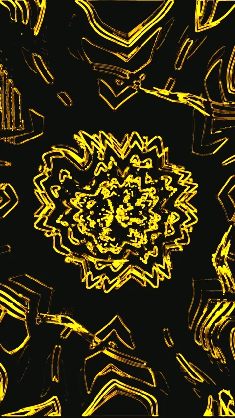 Tunnel video loop displaying bright yellow and black seamless patterns for .. Stock Footage 321575316