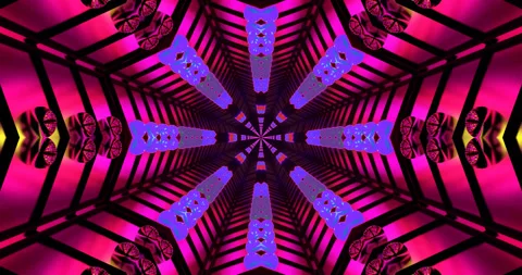 Tunnel video loop displaying vibrant colors and shapes for immers Stock Footage 318178914