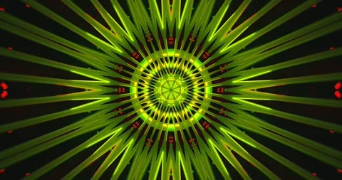 Tunnel video loop displays vibrant green patterns and dynamic shapes for an.. Stock Footage 318789030