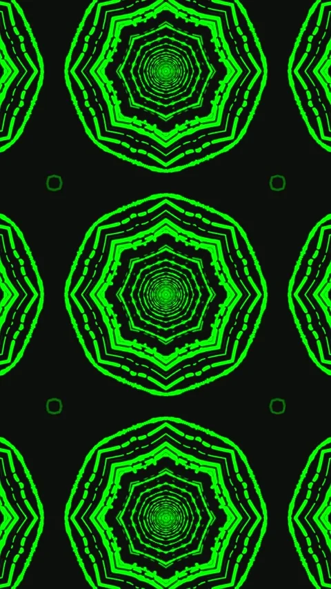 Tunnel video loop displays vibrant green patterns in a seamless motion for .. Stock Footage 321564309