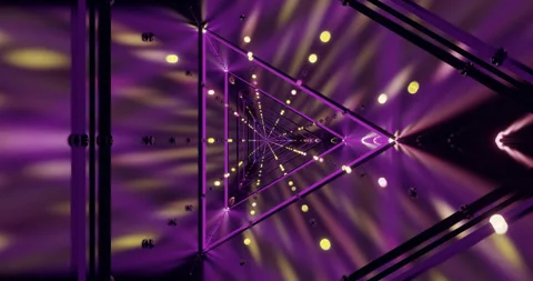 Tunnel video loop with dynamic lights and colors in an immersive digital spac Stock Footage 318790272