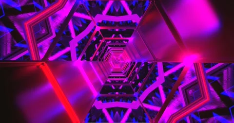 Tunnel video loop featuring vibrant colors and shapes creating a seamless v.. Stock Footage 318611247