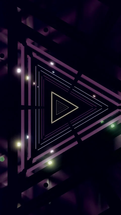 Tunnel video loop with light patterns and abstract shapes for screensaver a.. Stock Footage 322773122