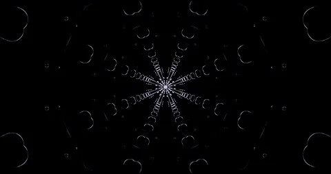 Tunnel video loop screensaver creates mesmerizing patterns in a dark space .. Stock Footage 317658458