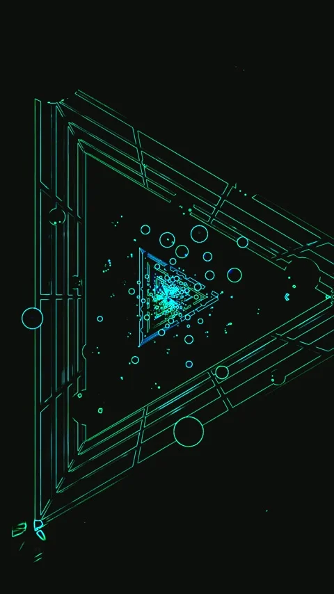Tunnel video loop screensaver features vibrant geometric patterns and flowi.. Video stock 321571292
