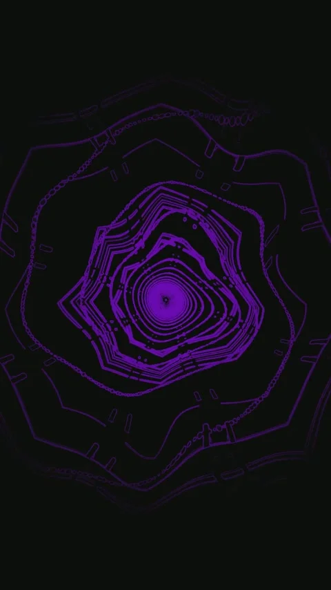Tunnel video loop screensaver showcasing vibrant purple patterns flowing se.. Stock Footage 321565370