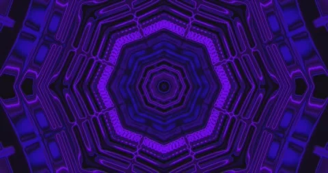 Tunnel video loop showcases a seamless integration of purple patterns and vivid Stock Footage 321145721