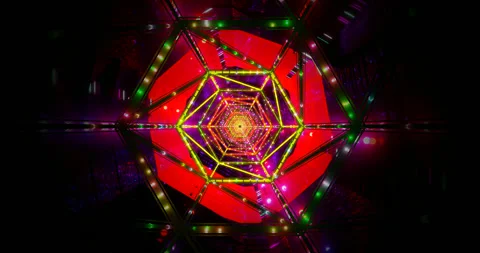 Tunnel video loop showcases vibrant colors and patterns creating a mesmeriz.. Stock Footage 318792680