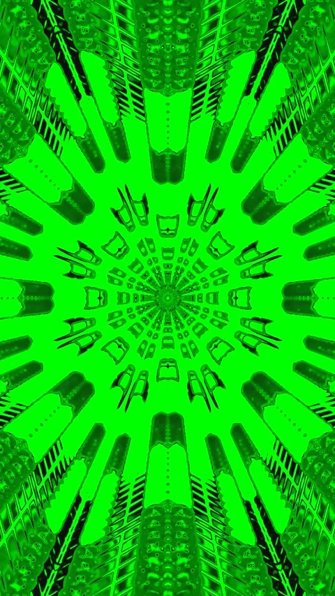 Tunnel video loop showcases vibrant green patterns in a seamless, dynamic d.. Video stock 321563253