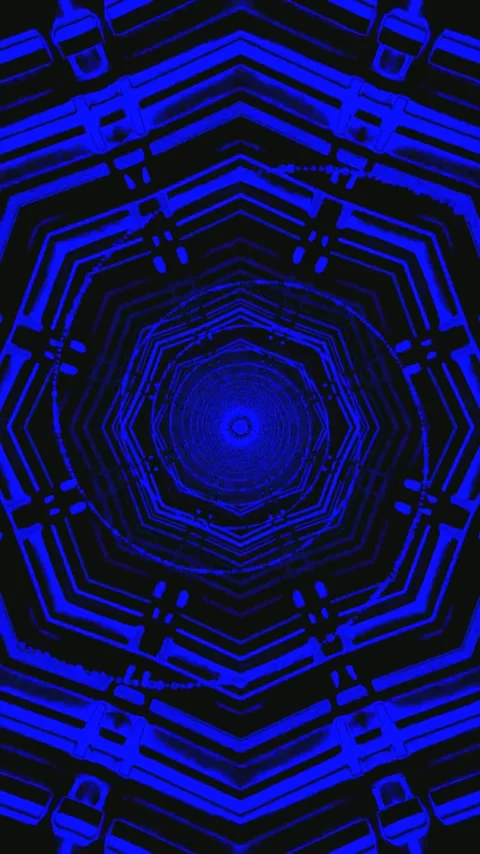 Tunnel video loop showcasing seamless and vibrant blue patterns with hypnot.. Stock Footage 321564367