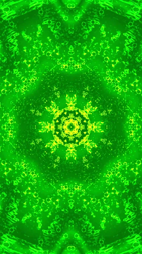 Tunnel video loop shows vibrant green patterns with swirling effects creati.. Stock Footage 321564522