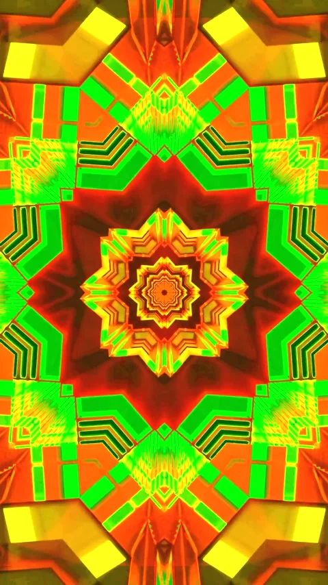 Tunnel video loop transitions through vibrant patterns and colors creating .. Stock Footage 321267579