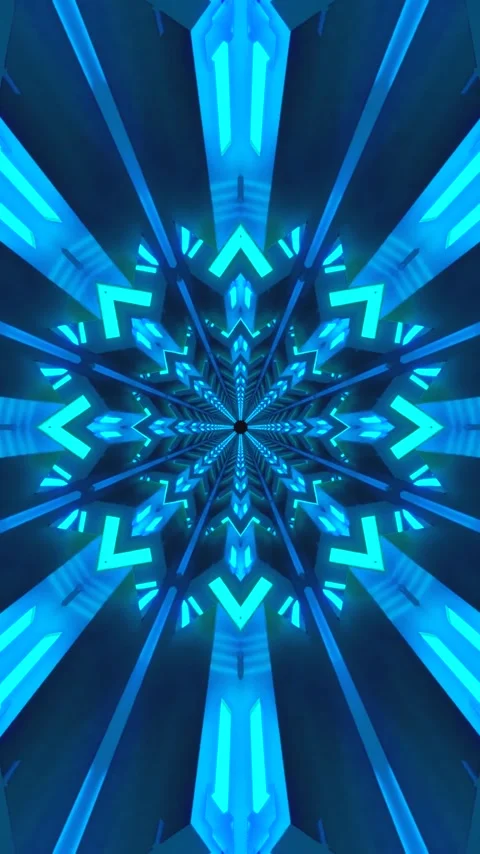 Tunnel video loop with vibrant blue lights creating a seamless visual exper.. Stock Footage 320025878