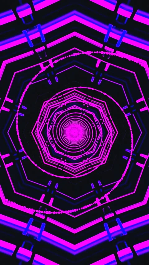 Tunnel video loop in vibrant colors creates a mesmerizing visual experience.. Stock Footage 321569746