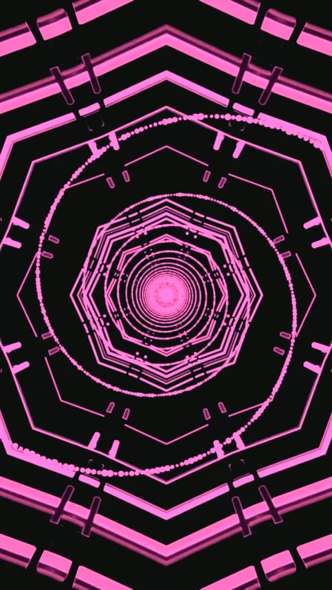 Tunnel video loop with vibrant pink colors creating a seamless visual exper.. Stock Footage 321563306