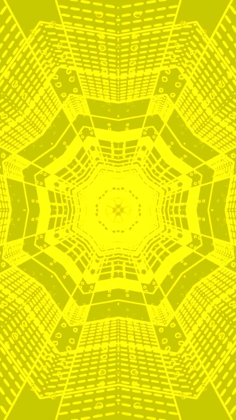 Tunnel video loop with vibrant yellow geometric patterns for a dynamic scre.. Stock Footage 321575247
