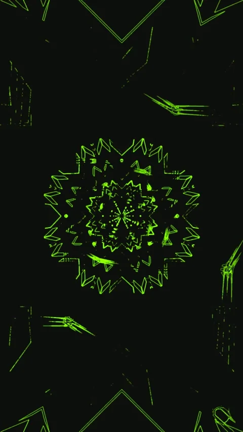 Tunnel video visual loop creating a vibrant green pattern for relaxing view.. Stock Footage 321575396