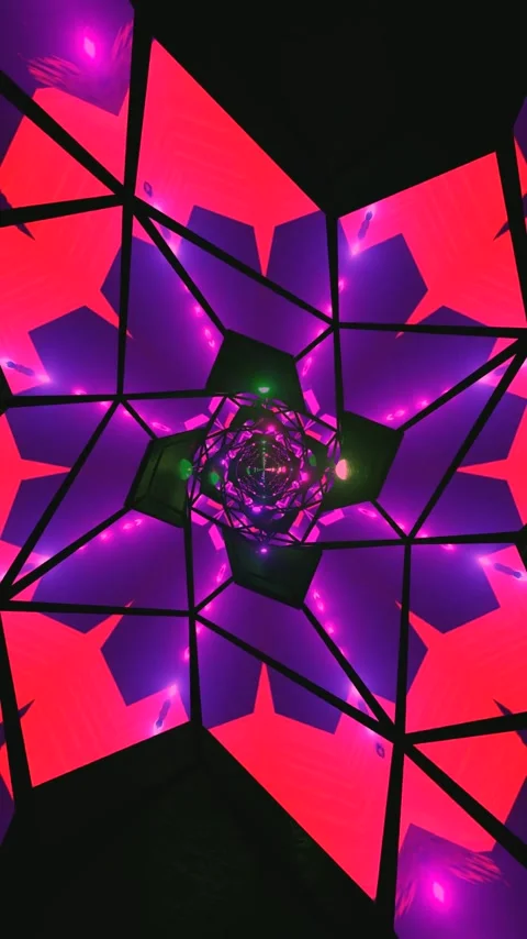 Tunnel video visualizer loop with vibrant colors and dynamic patt Stock Footage 318178088