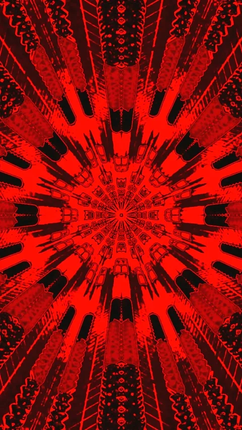 Tunnel video vj loop creates a seamless red pattern perfect for screensaver.. Stock Footage 321572996