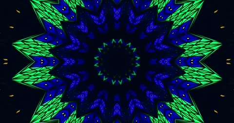 Tunnel video vj loop screensaver creating vibrant visual patterns in a seam.. Video stock 318609509