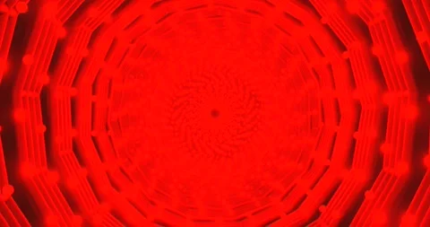 Tunnel video vj loop screensaver showcasing seamless red geometric patterns.. Stock Footage 318788606