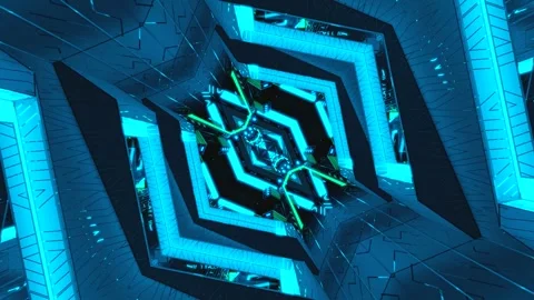 Tunnel video vj loop screensaver with seamless animation in vibrant blue an.. Stock Footage 318933800