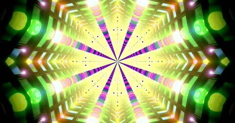 Tunnel video vj loop screensaver features colorful lights and seamless anim.. Stock Footage 318936279