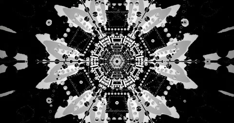 Tunnel video vj loop screensaver creates a mesmerizing black and white patt.. Stock Footage 319076859