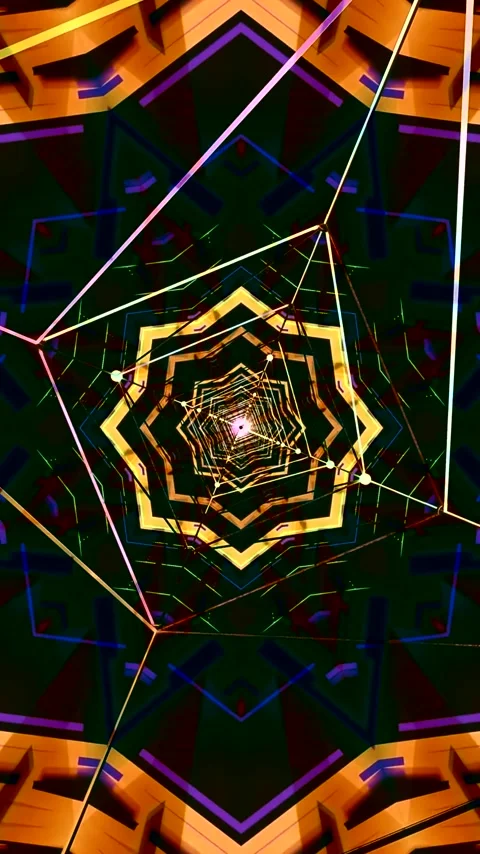 Tunnel video vj loop screensaver offers endless visual journey through geom.. Stock Footage 321261999