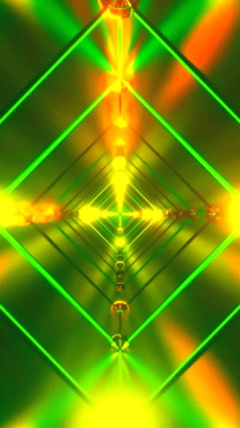 Tunnel video vj loop screensaver creates a mesmerizing green light experien.. Stock Footage 321262611