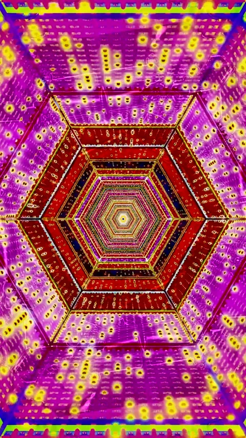 Tunnel video vj loop screensaver creates a colorful illusion of depth and m.. Stock Footage 321271664