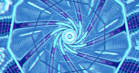 Tunnel video vj loop screensaver showcases dynamic blue spiral movement in .. Stock Footage 321473570