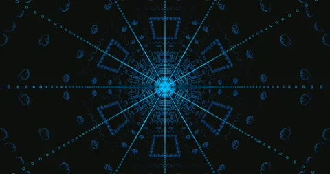 Tunnel video vj loop screensaver with seamless motion and vibrant blue tone.. Stock Footage 321475099