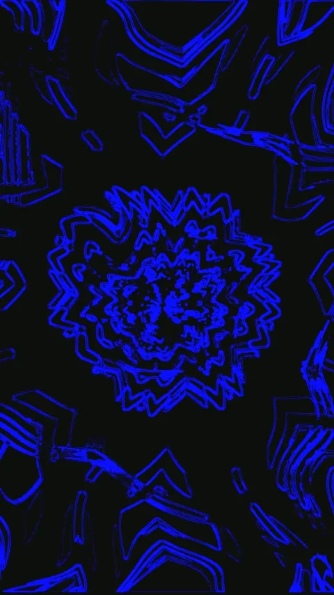 Tunnel video vj loop screensaver featuring mesmerizing blue patterns and se.. Video stock 321564234