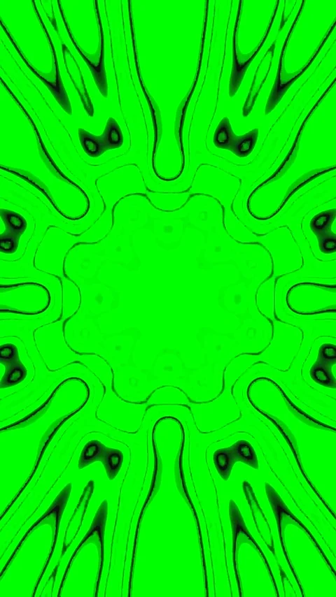 Tunnel video vj loop screensaver creating dynamic green patterns in a seaml.. Stock Footage 321564394