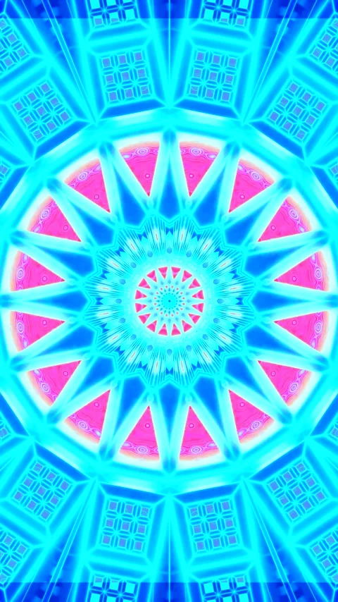 Tunnel video vj loop screensaver with colorful symmetrical patterns and sea.. Видео 321568751