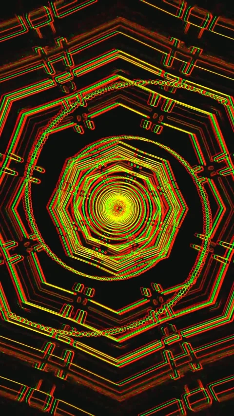 Tunnel video vj loop screensaver creates a mesmerizing effect with vibrant .. Stock Footage 321569592