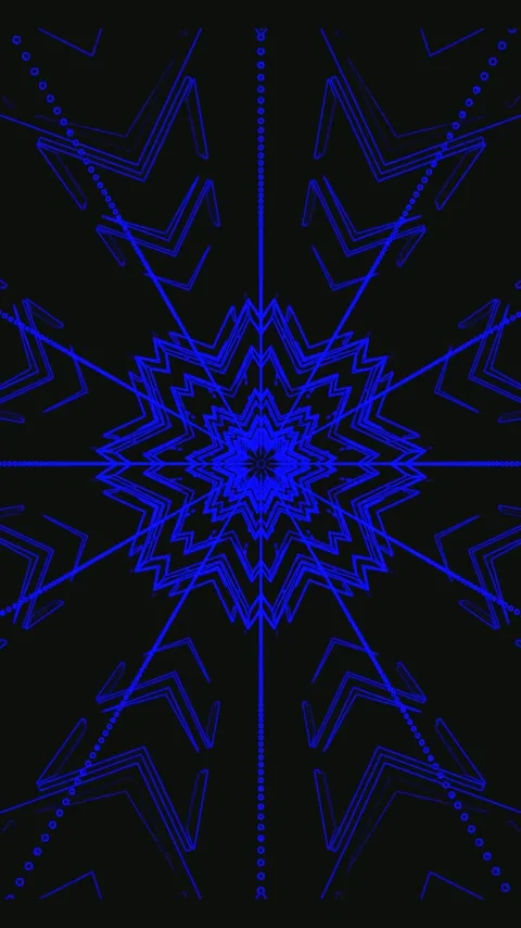 Tunnel video vj loop screensaver featuring dynamic blue patterns and shapes.. Stock Footage 321571699