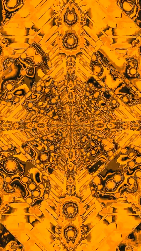 Tunnel video vj loop screensaver featuring abstract orange patterns with se.. Video stock 321572511