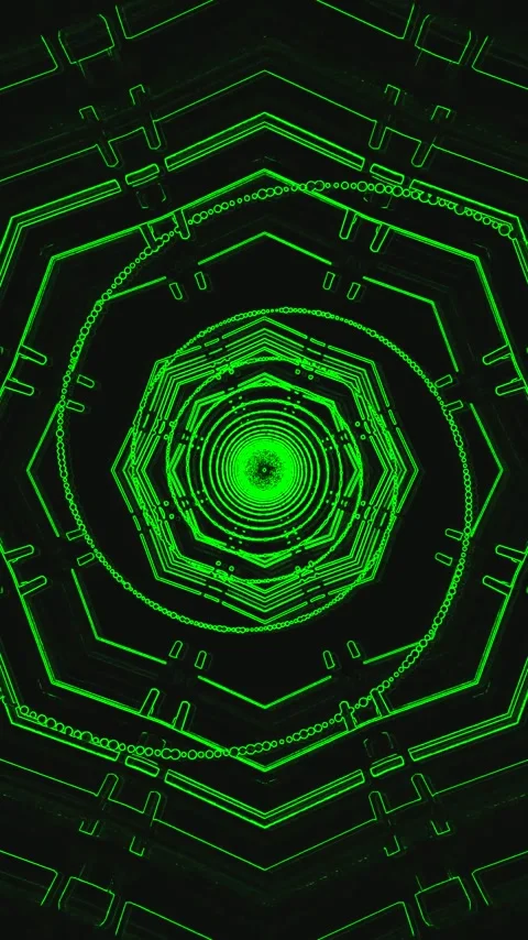 Tunnel video vj loop screensaver with seamless motion and vibrant green des.. Stock Footage 321573817