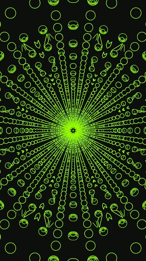 Tunnel video vj loop screensaver with seamless transition in bright green a.. Stock-Footage 321575607