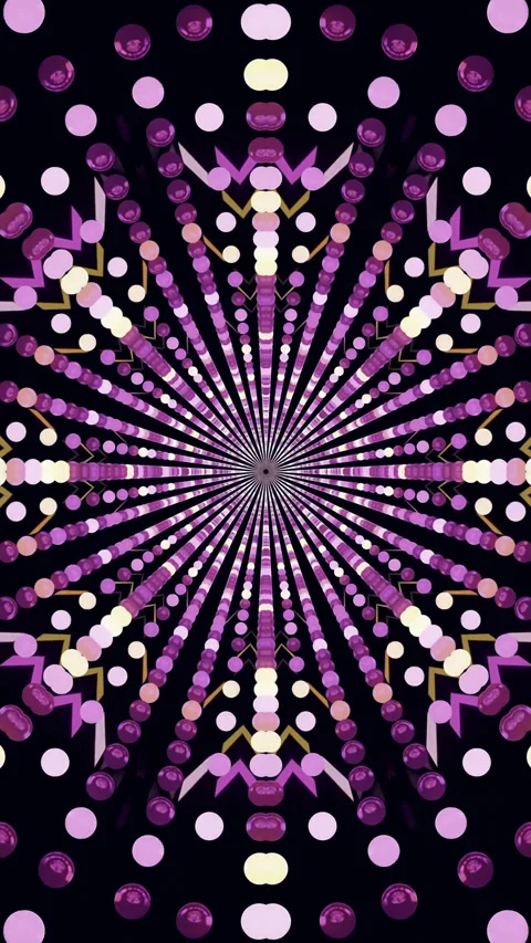 Tunnel video vj loop screensaver creates motion background with colorful do.. Stock Footage 322779015