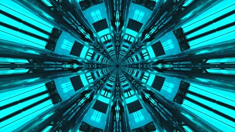 Tunnel video vj loop with seamless design in vibrant blue tones for engagin.. Stock Footage 319431791